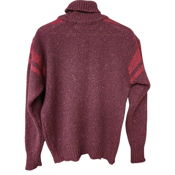 HIGHLAND CLUB Burgundy Wool Silk Turtleneck Sweater Vintage Retro Style m - Picture 3 of 13